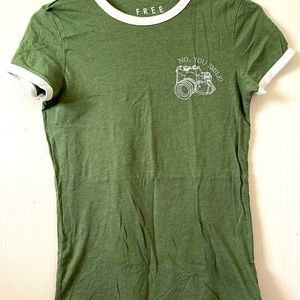 Retro style green camera tee